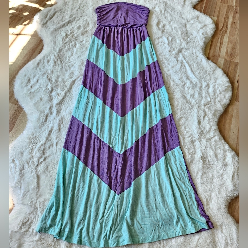 Set of 3 Strapless Striped Maxi Dresses - Picture 6 of 12